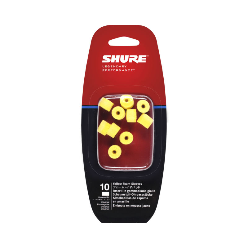 SHURE - Inserto YLF, cilindrico gommapiuma per serie SE, SCL3/4/5 Giallo