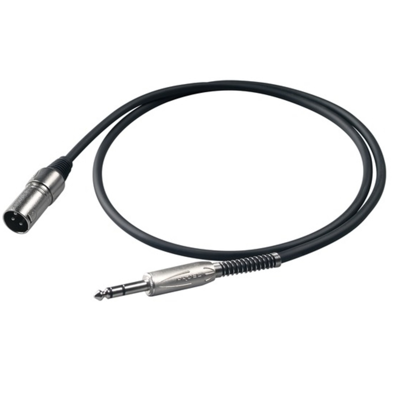 PROEL - Cavo Audio XLR Maschio - Jack Maschio 6.3mm stereo 1 mt