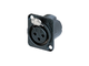 NEUTRIK - Presa chassis XLR tripolare, contatti a saldare, contatti dorati, finitura cromata nera