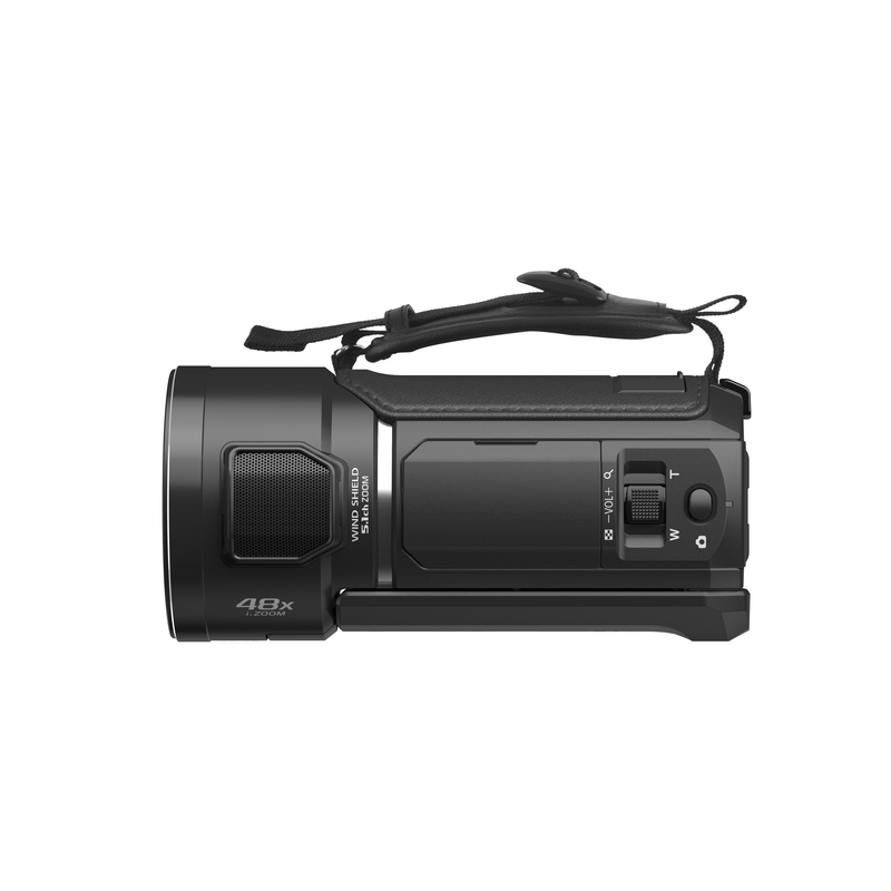 PANASONIC - Panasonic Videocamera FHD - Obiettivo grandangolare 28,9 mm, zoom 48x - O.I.S. ibrido a 5 assi +