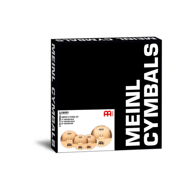 MEINL - Set di piatti Hi-hat 14 CRASH 16 RIDE 20 Serie Classics Custom
