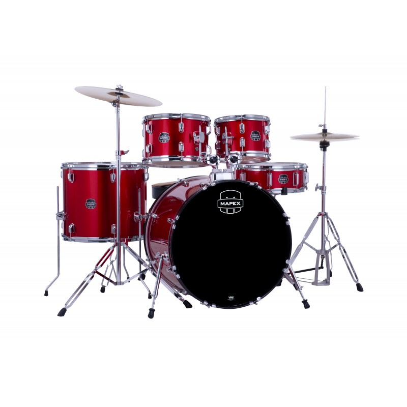 MAPEX - Set Comet Rock 5 pezzi completo di piatti, hardware e seggiolino. Finitura IR Infra Red