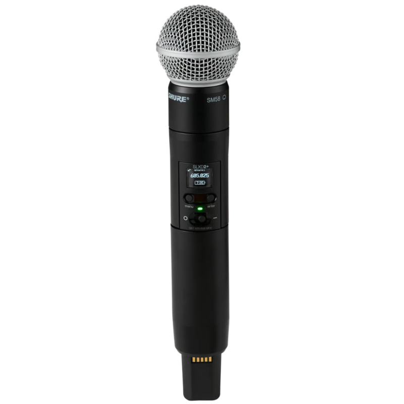SHURE - Kit con 1 slxd2+ SM58, 1 SLXD4+, banda G65 (470-606 mhz)