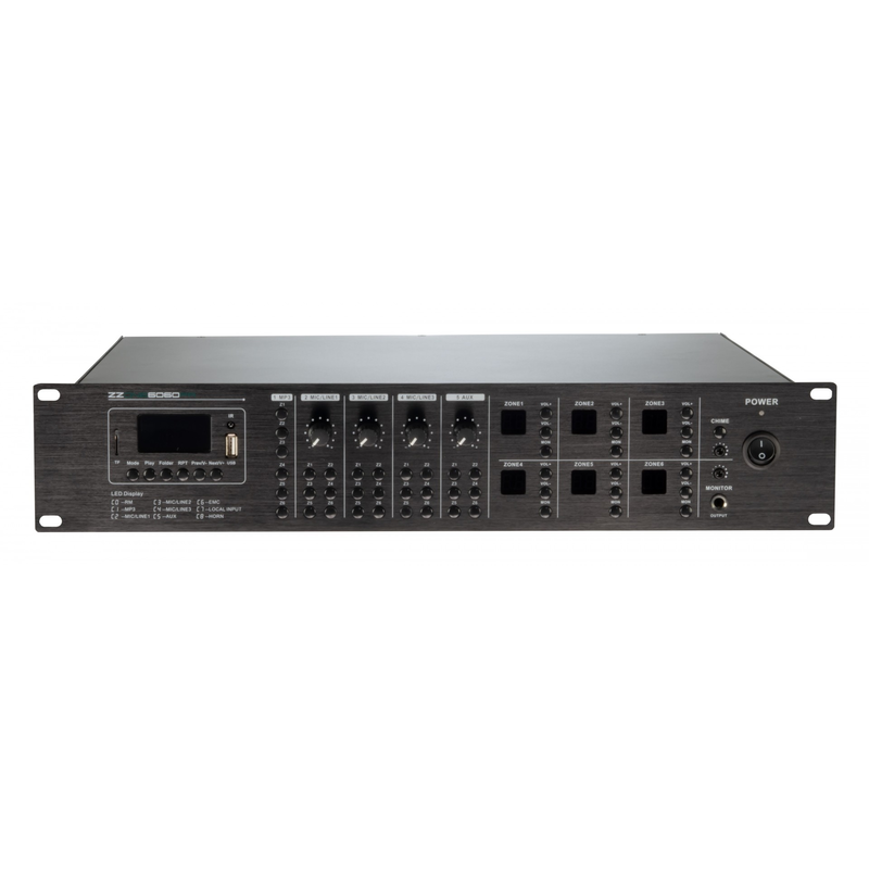 ZZiPP - Amplificatore mixer lettore usb/bt/fm da 60w a 6 zone