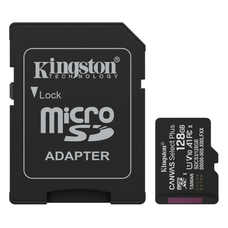 KINGSTON - MicroSDXC Canvas Select Plus Gen3 128GB con adattatore