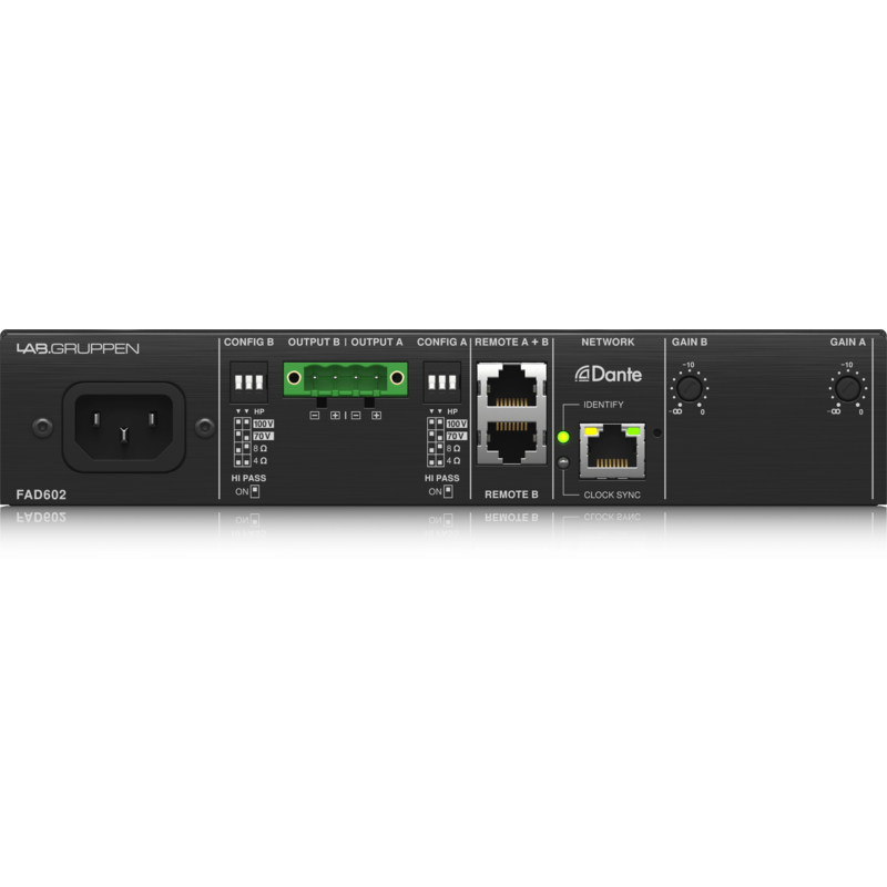 LABGRUPPEN - Amplificatore compatto a 2 canali con ingresso audio digitale per Dante