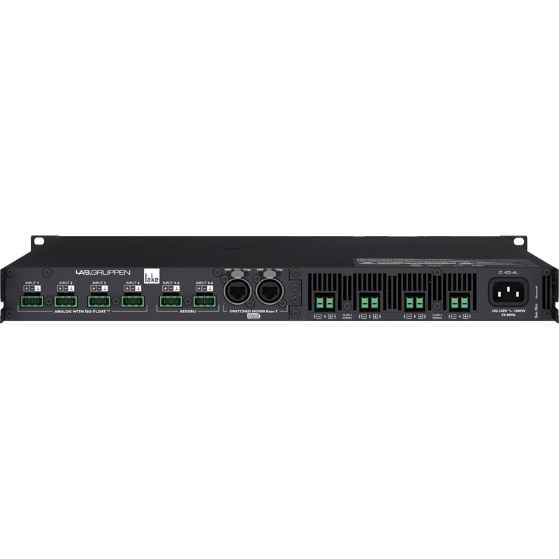 LABGRUPPEN - Amplificatore da installazione a 4 canali della serie D con DSP integrato