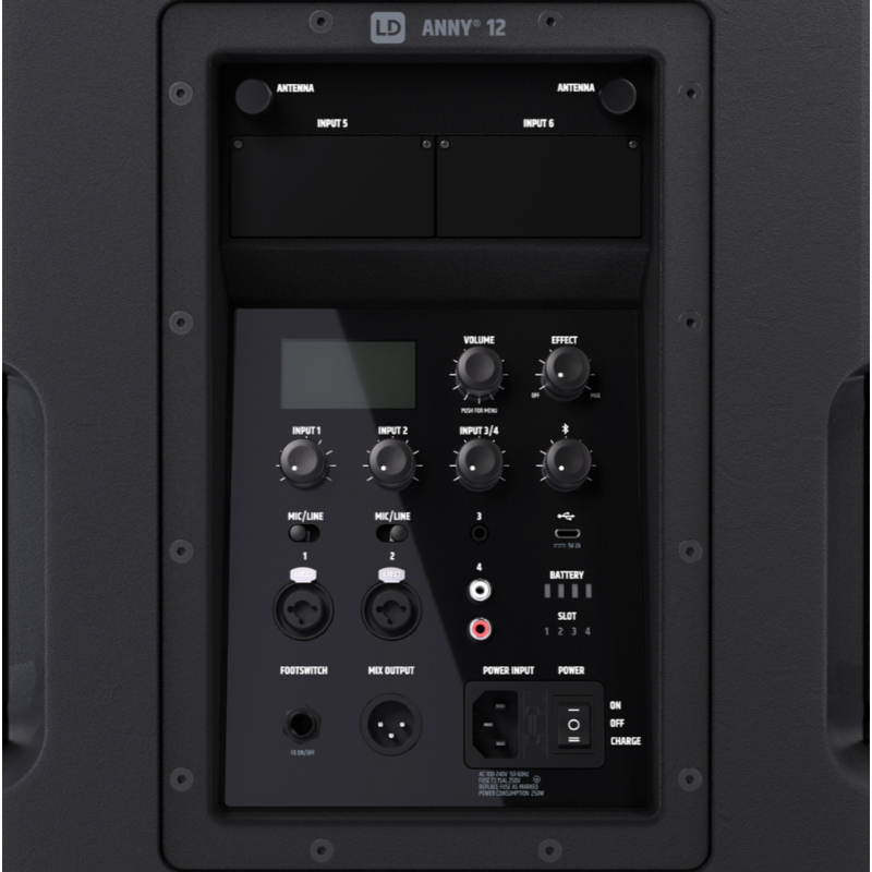 LD SYSTEMS - Altoparlante PA Bluetooth® da 12″ con batterie ricaricabile e mixer