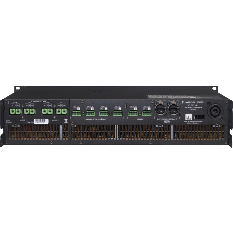 LABGRUPPEN - Amplificatore da installazione a 4 canali della serie D con DSP integrato