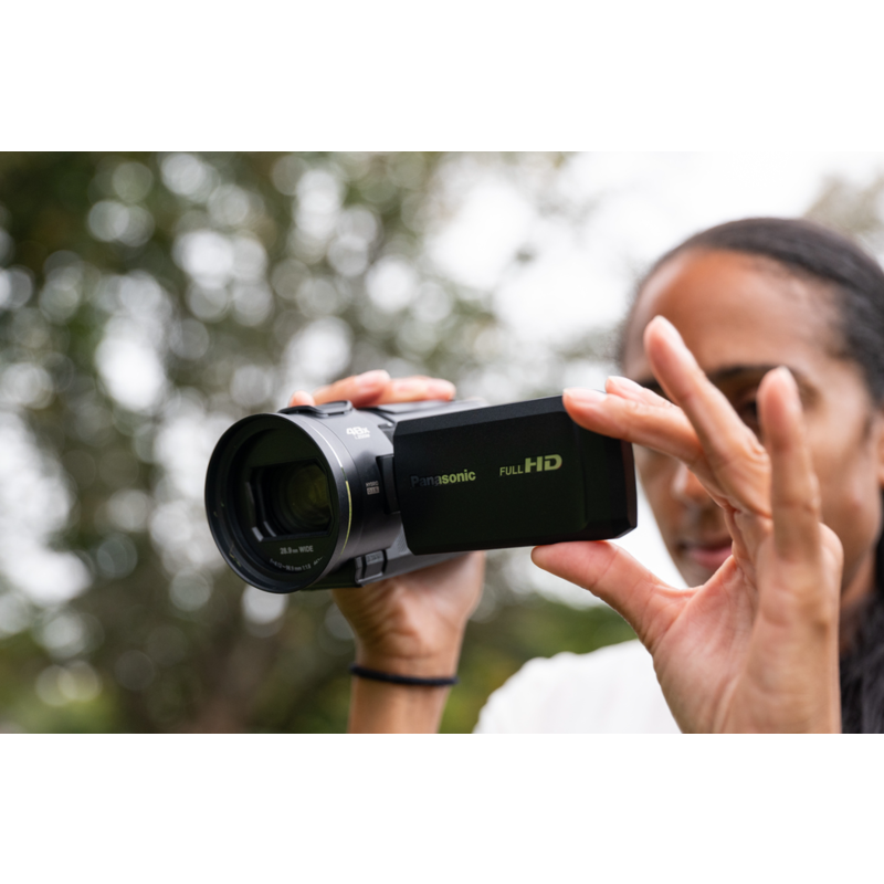PANASONIC - Panasonic Videocamera FHD - Obiettivo grandangolare 28,9 mm, zoom 48x - O.I.S. ibrido a 5 assi +