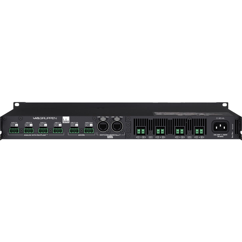 LABGRUPPEN - Amplificatore da installazione a 4 canali della serie D con DSP integrato