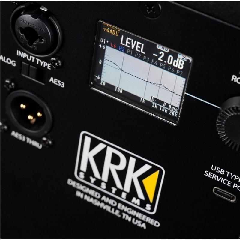 KRK - monitor a 2 vie bi-amplificato 280 W sui bassi e 175 W sugli alti con woofer da 8