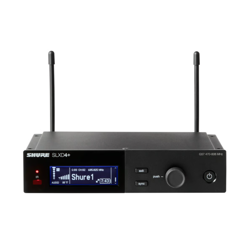 SHURE - Kit con 1 slxd2+ SM58, 1 SLXD4+, banda G65 (470-606 mhz)
