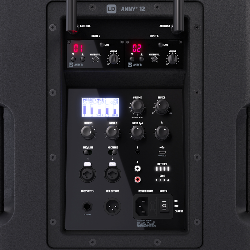 LD SYSTEMS - Sistema PA Bluetooth portatile a batteria da 12