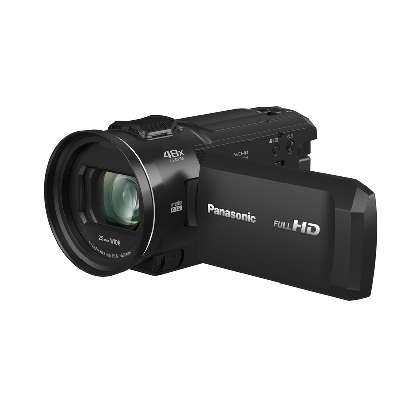 PANASONIC - Panasonic Videocamera FHD - Obiettivo grandangolare 28,9 mm, zoom 48x - O.I.S. ibrido a 5 assi +
