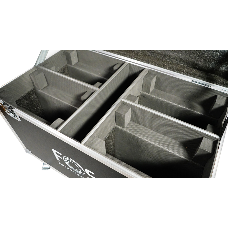 FOS TECHNOLOGIES - Flight Case con ruote per 4 unità Wash 600 HEX