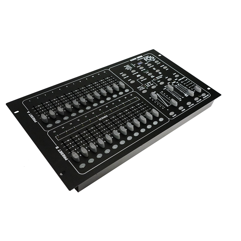 FOS TECHNOLOGIES - Controller DMX a 24 canali con pulsanti di selezione e 24 fader di canale