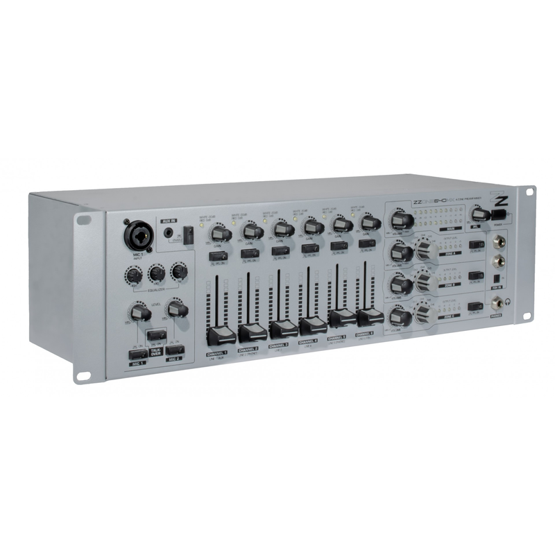 ZZiPP - Mixer con 6 in stereo line + 2 mic, 3 zone di out + 1 stereo out