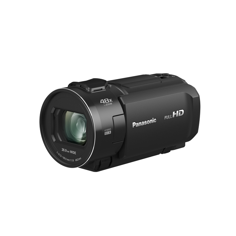PANASONIC - Panasonic Videocamera FHD - Obiettivo grandangolare 28,9 mm, zoom 48x - O.I.S. ibrido a 5 assi +