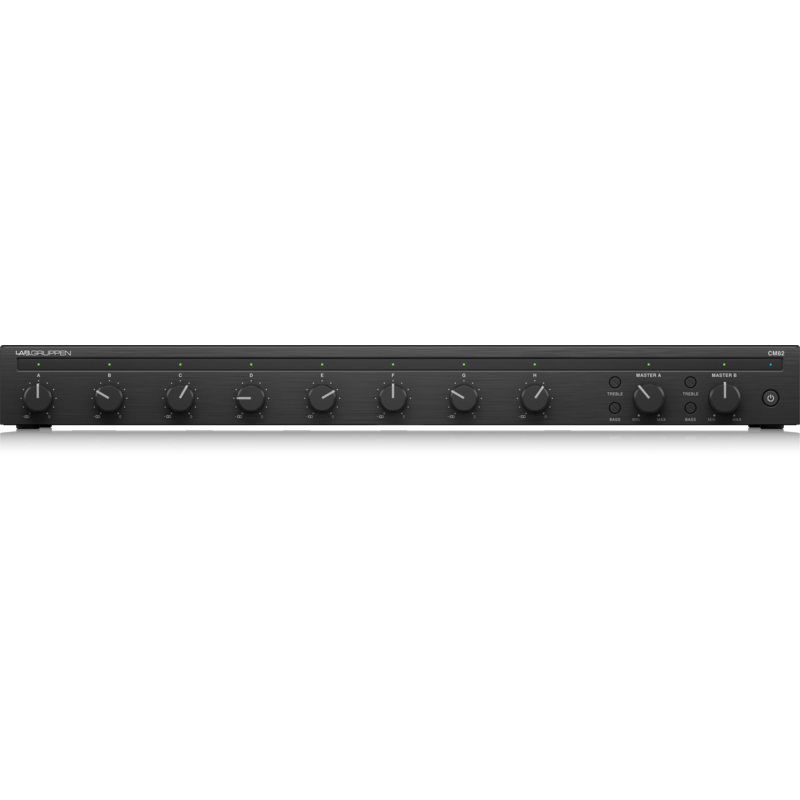 LABGRUPPEN - Mixer commerciale con 8 ingressi, 2 uscite e matrice di routing, 2 zone