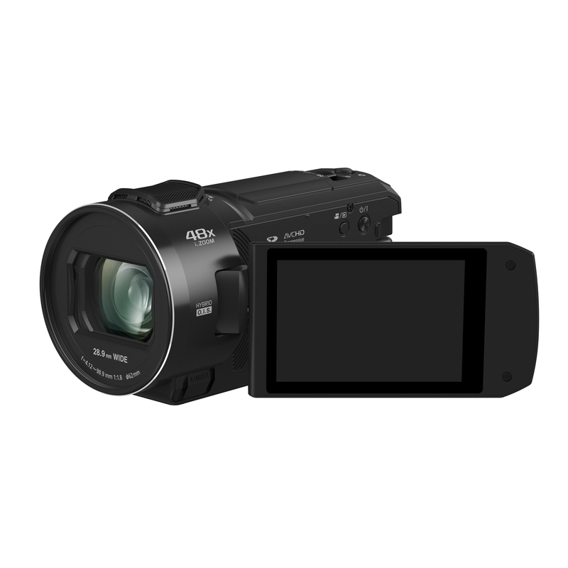 PANASONIC - Panasonic Videocamera FHD - Obiettivo grandangolare 28,9 mm, zoom 48x - O.I.S. ibrido a 5 assi +