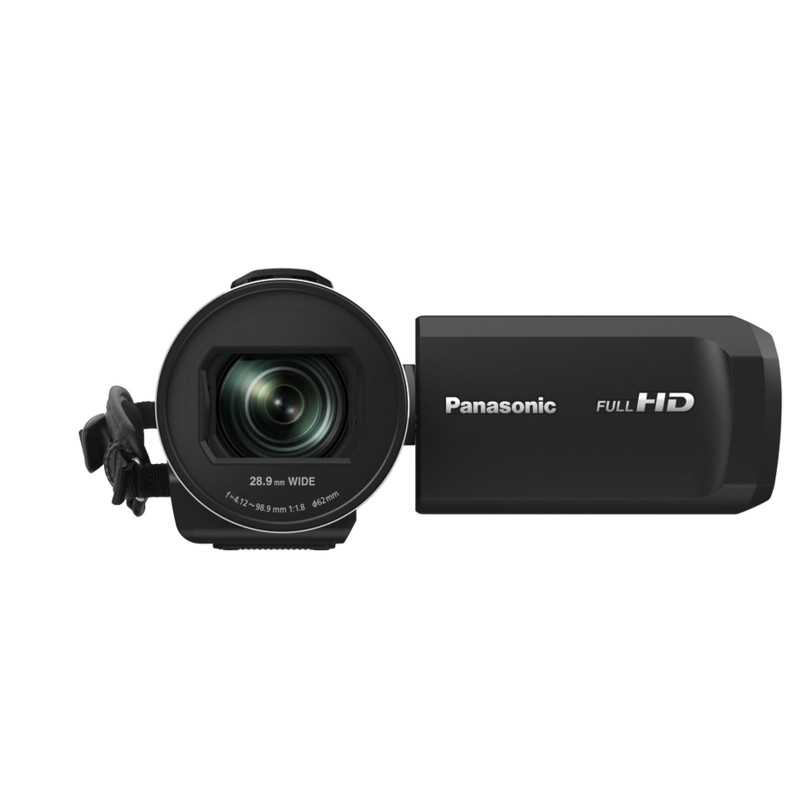 PANASONIC - Panasonic Videocamera FHD - Obiettivo grandangolare 28,9 mm, zoom 48x - O.I.S. ibrido a 5 assi +