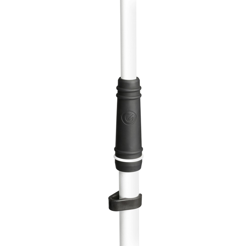 GRAVITY - Asta microfonica con treppiede con base ripiegabile e portamicrofono estraibile a 2 punti bianca